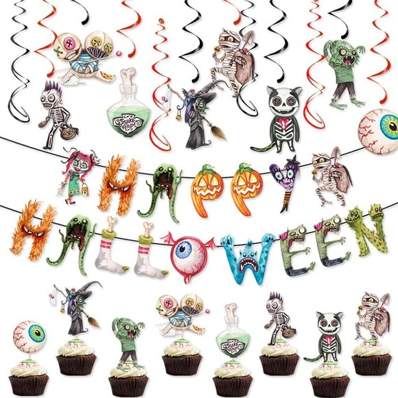 Party Supplies Vintage Halloween Cardboard Cutouts Decorations